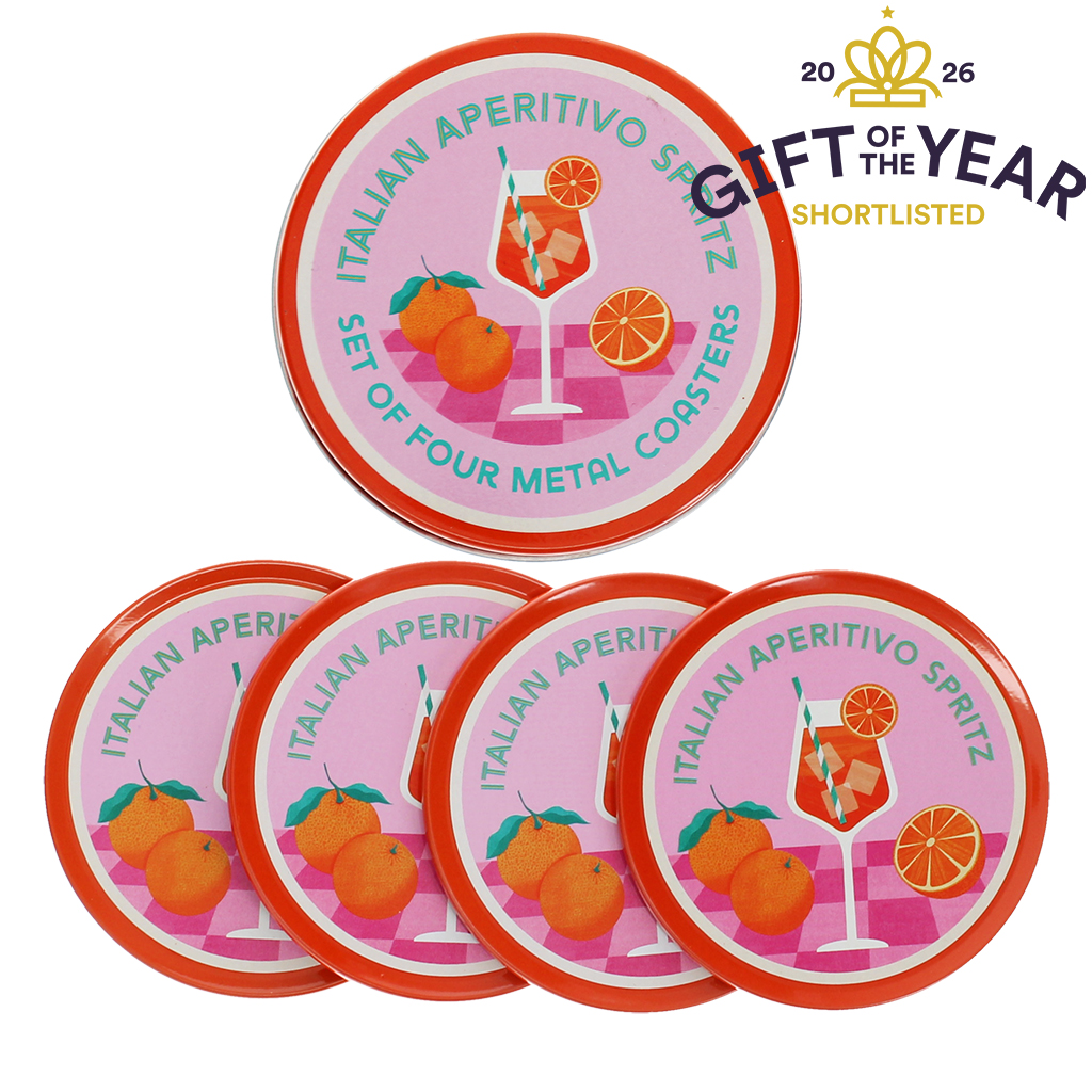 metal coasters (set of 4) - aperitivo spritz