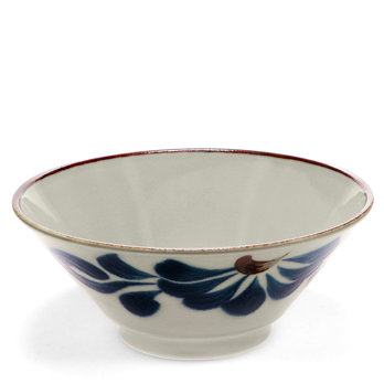 japanese porcelain noodle bowl 19cm - flower