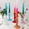 tall glass candle holder - orange