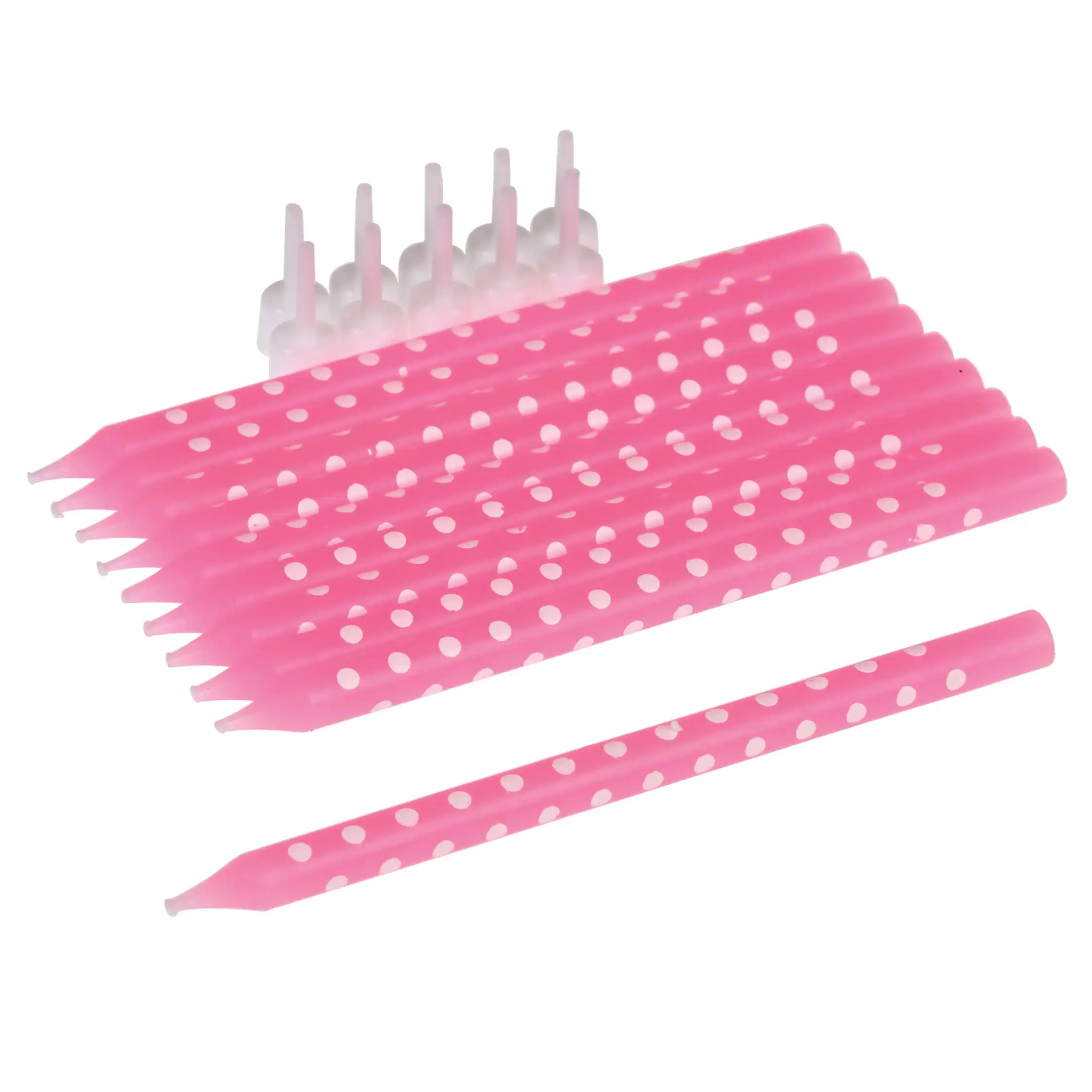 spotty cake candles (pack of 10) - pink