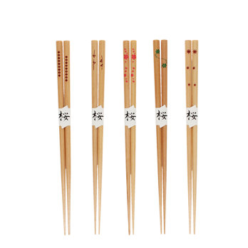 wooden chopsticks (pack of 5 pairs) - delicate patterns