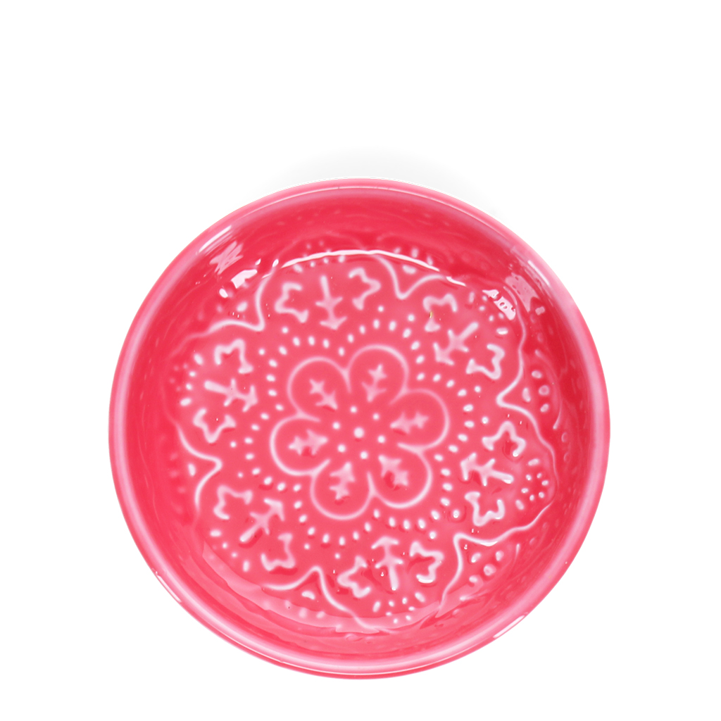 enamel trinket dish (10cm) - vibrant pink