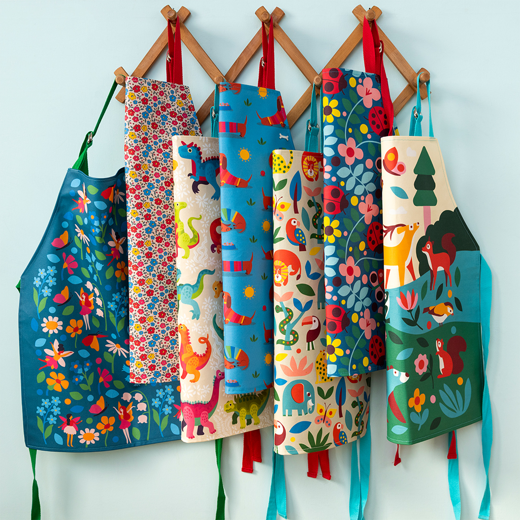 tablier enfant en coton essuyable - bébé dinos