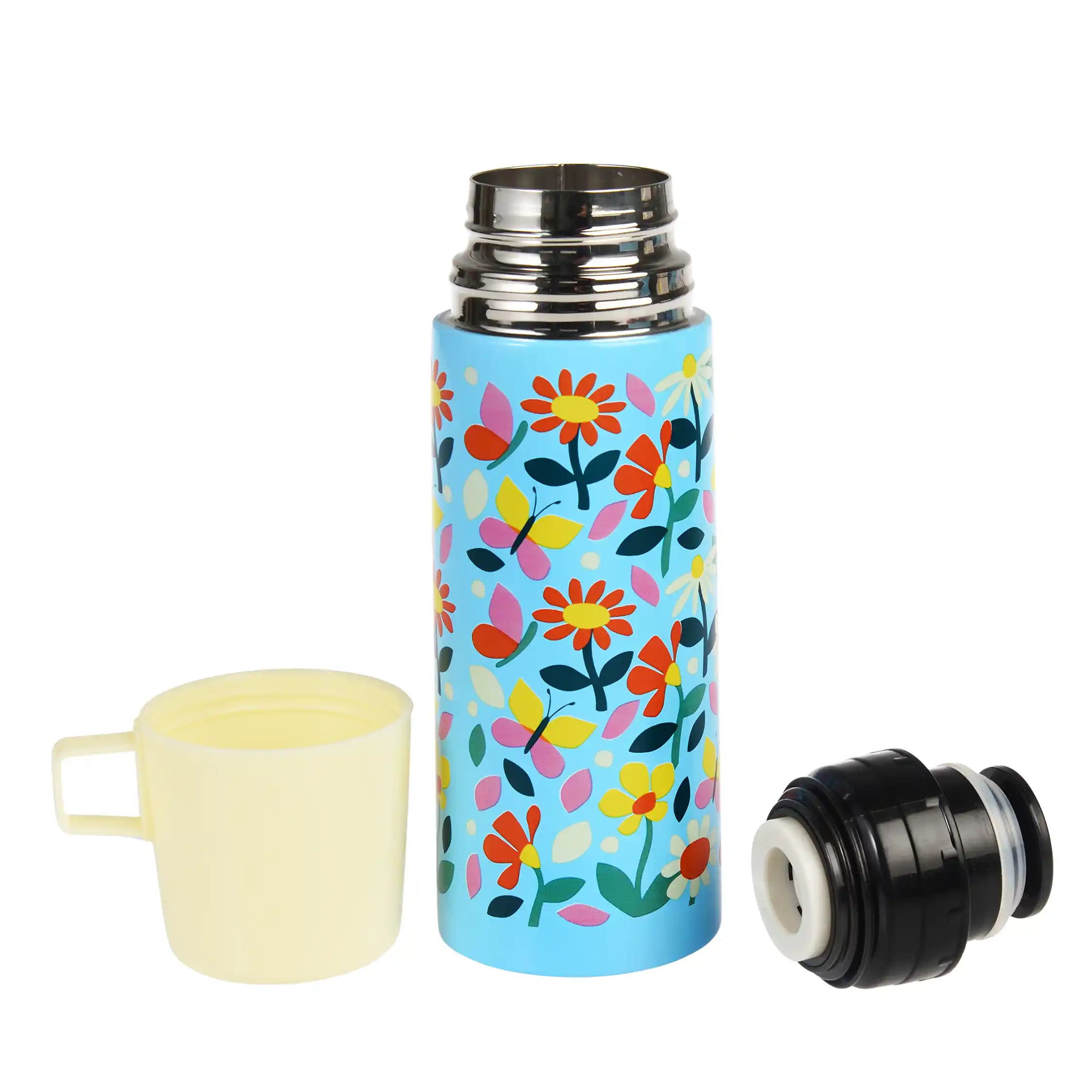 flask and cup - butterfly garden