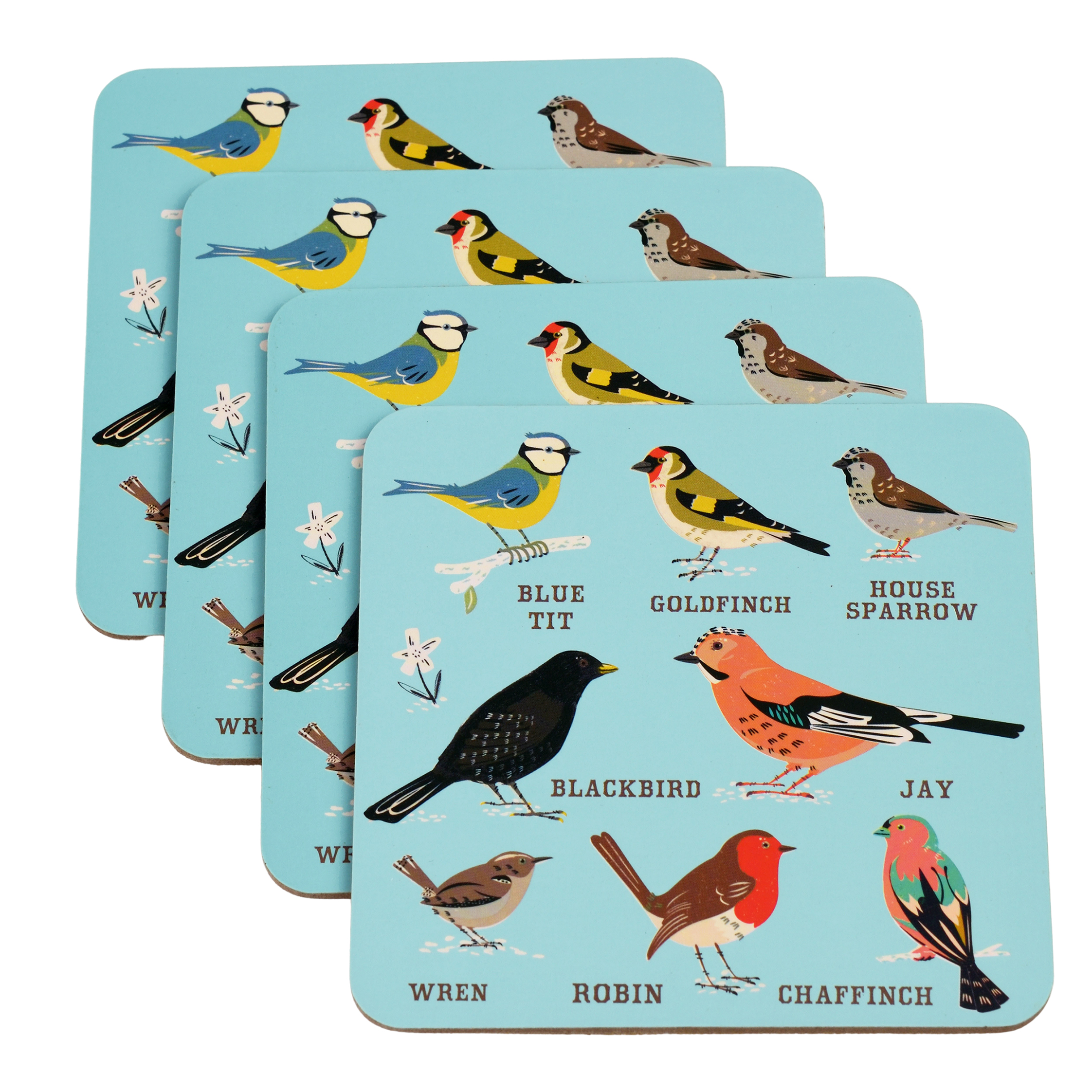 coasters (set of 4) - garden birds
