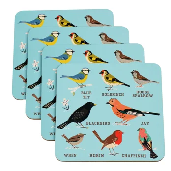coasters (set of 4) - garden birds coasters (set of 4) - garden birds