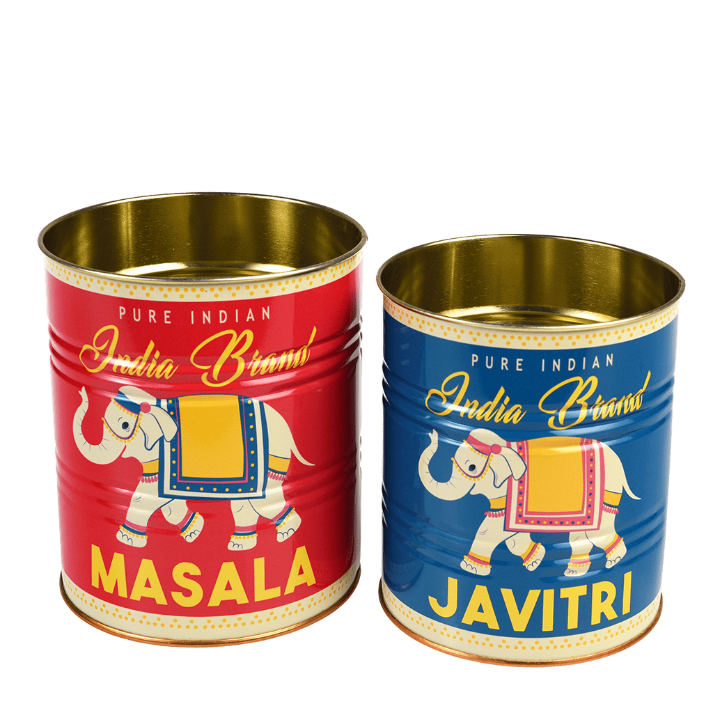 medium storage tins (set of 2) - masala and javitri