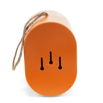 ovales vogelhaus aus bambusfaser - orange