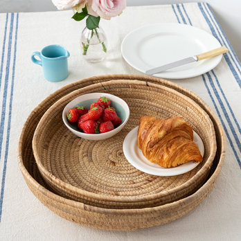 plateaux ronds en jacinthe d'eau (lot de 2)