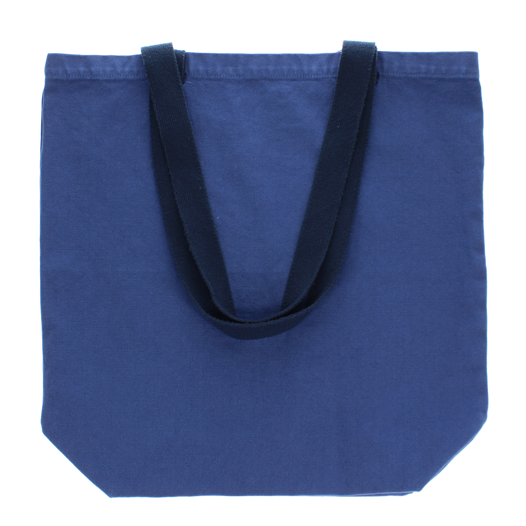 two-tone cotton tote bag - indigo blue