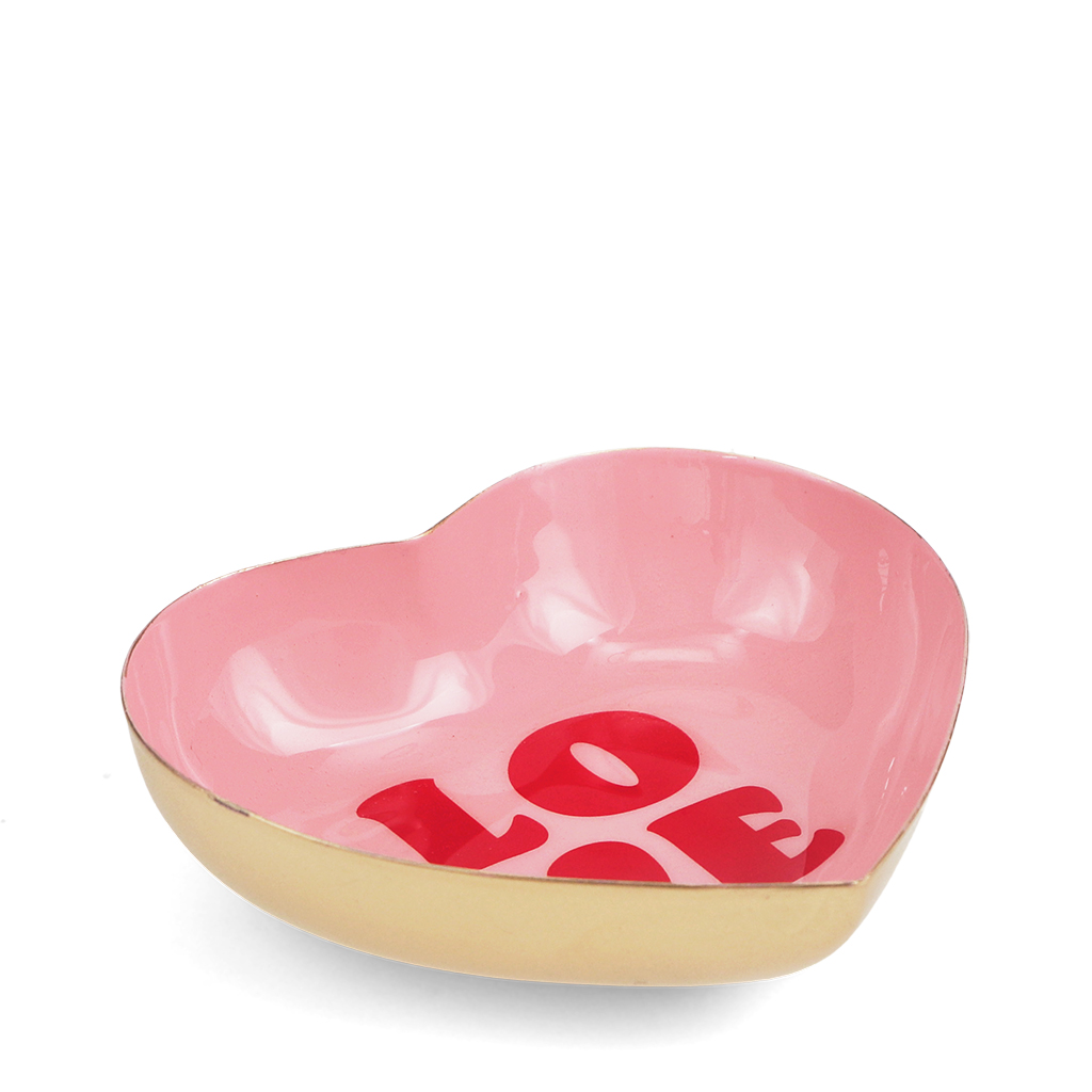 heart-shaped enamel trinket dish - love