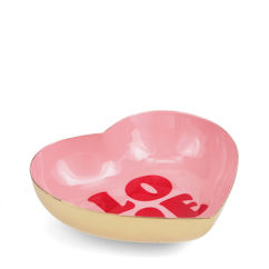 heart-shaped enamel trinket dish - love