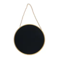 hanging mirror (15.5cm) - round, gold tone