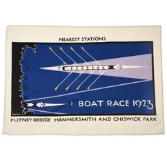 paño de cocina de algodón - póster vintage tfl "boat race"
