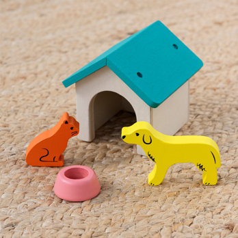kit de jeu en bois sur le thème des animaux de compagnie