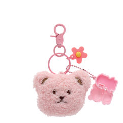 plush bag charm with lip gloss - teddy bear