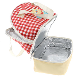 dual compartment insulated lunch bag - kawaii macaron