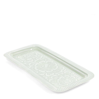 rectangular enamel trinket tray - light grey