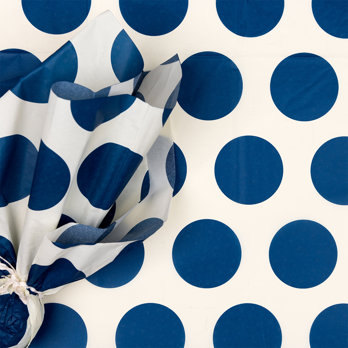 papier de soie spotlight bleu marine sur blanc (10 feuilles)