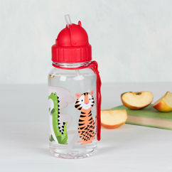 children's water bottle with straw 500ml - colourful creatures