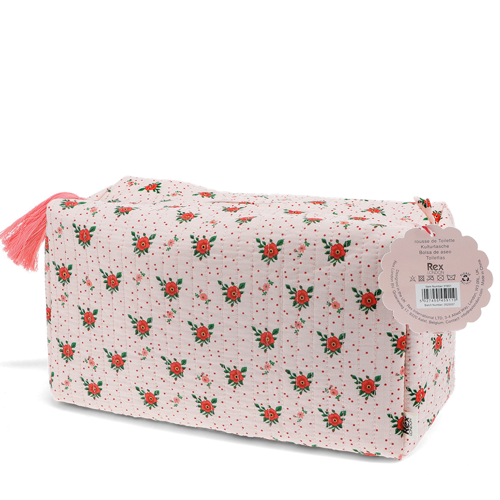 gesteppter kulturbeutel - french rose