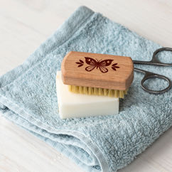 mini wooden nail brush - butterfly