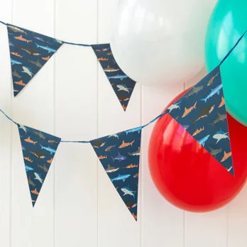 paper bunting (3 metres) - sharks paper bunting (3 metres) - sharks