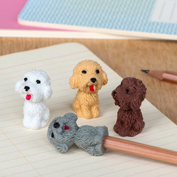 radiergummis für bleistiftspitzen (4er-set) - pooch parlour