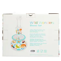 children's melamine dinner set (5 pieces) - wild wonders children's melamine dinner set (5 pieces) - wild wonders