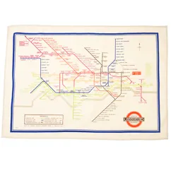 paño de cocina de algodón - mapa del metro patrimonial tfl