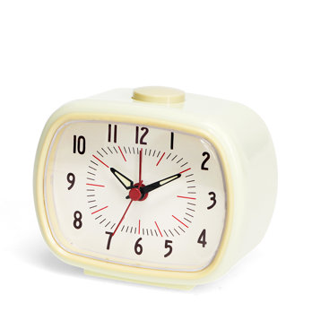 retro alarm clock - ivory white