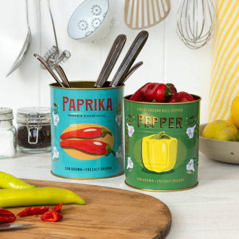 mittelgroße deko-dosen aus metall (2-er set) - paprika & pepper