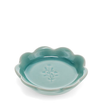 vide-poches festonné en céramique - bleu floral