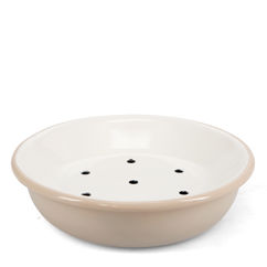 round two-part enamel soap dish - mushroom