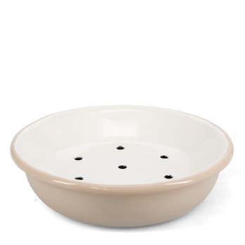 round two-part enamel soap dish - mushroom