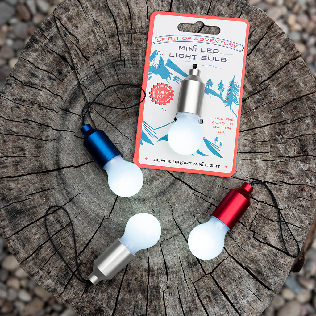light bulb keyring assorted colours - spirit of adventure