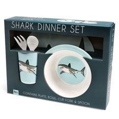 children's melamine dinner set (5 pieces) - sharks