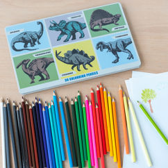 36 crayons de coloriage en boite prehistoric land