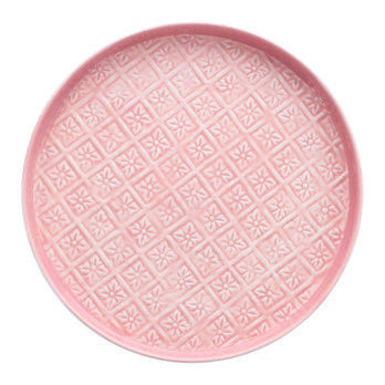 round enamel trinket tray (30cm) - pink