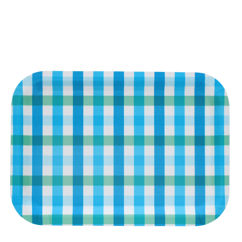 holztablett (28 x 20 cm) - blue gingham