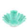 emaille-kerzenhalter mit gewölbtem tropfschutz in blumenform - aqua