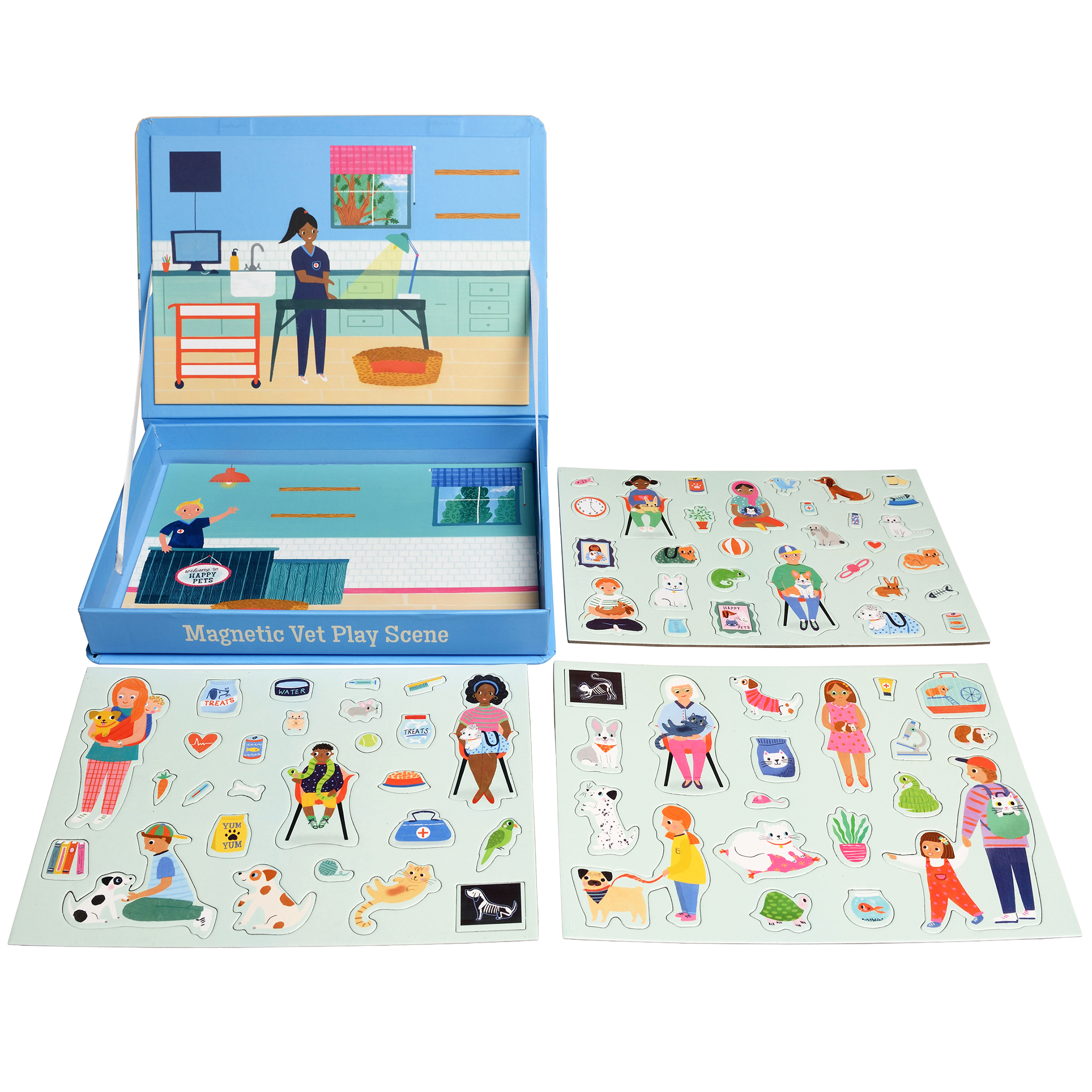 magnetic vet play scene set (75 pieces)