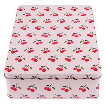 rectangular biscuit tin - little cherry