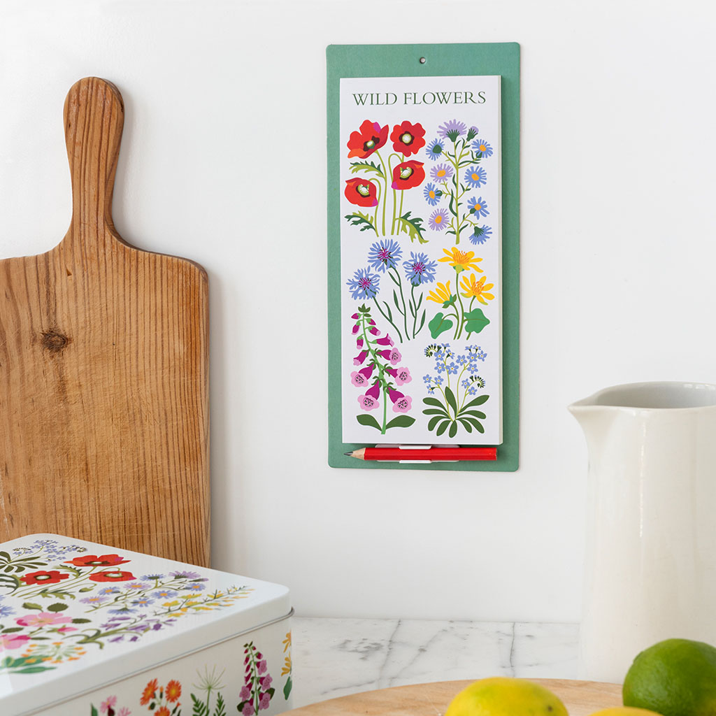 magnetic shopping list - wild flowers