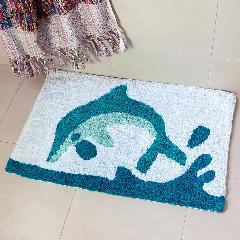 alfombra de baño de algodón de nudo - delfín