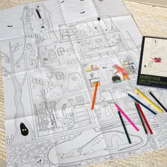 large colouring poster with pencils - haunted house large colouring poster with pencils - haunted house