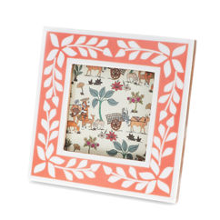 square resin picture frame (9cm x 9cm) - pink
