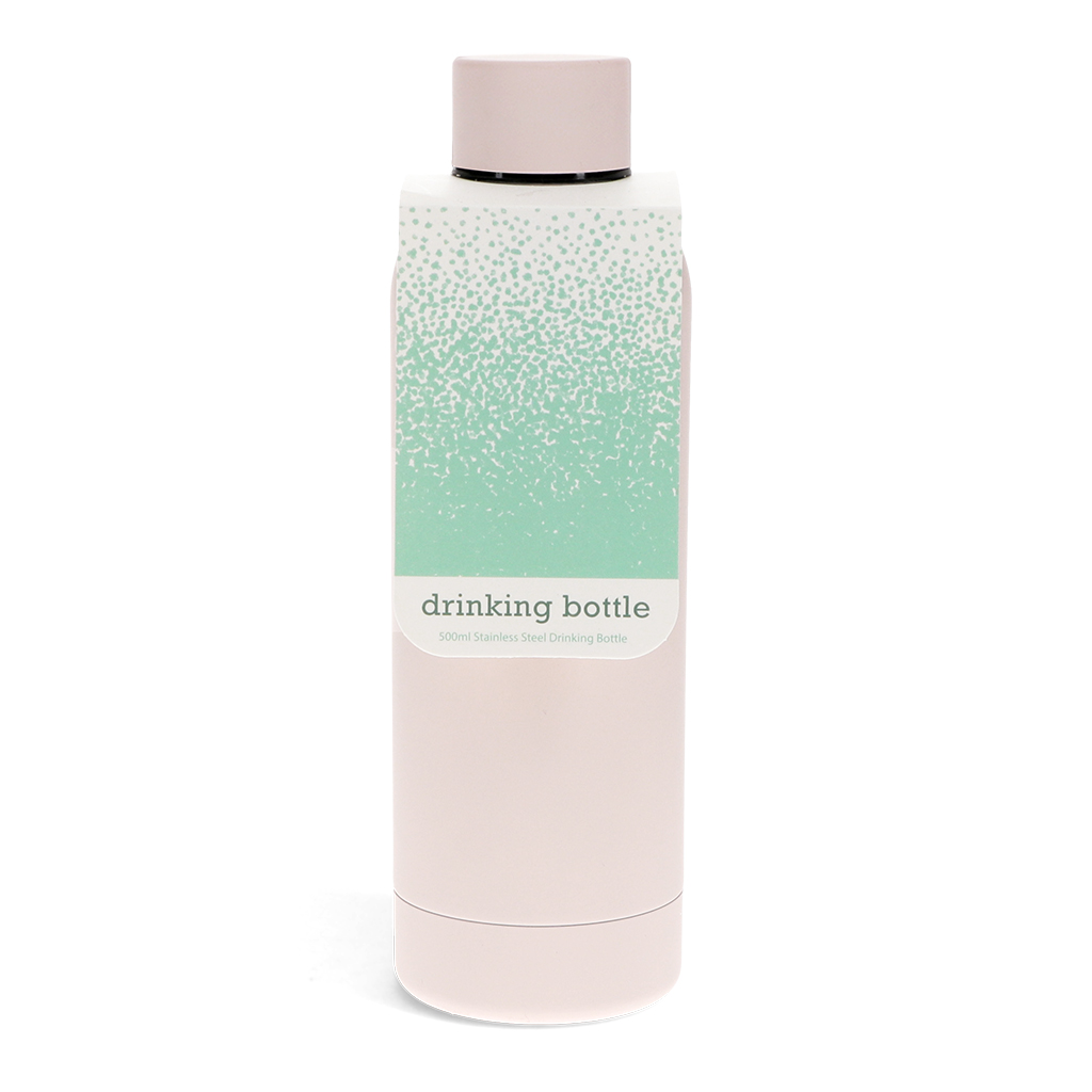 gourde en acier caoutchoutée 500ml - rose clair