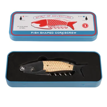 fish shaped corkscrew in a tin - spirit of adventure fish shaped corkscrew in a tin - spirit of adventure