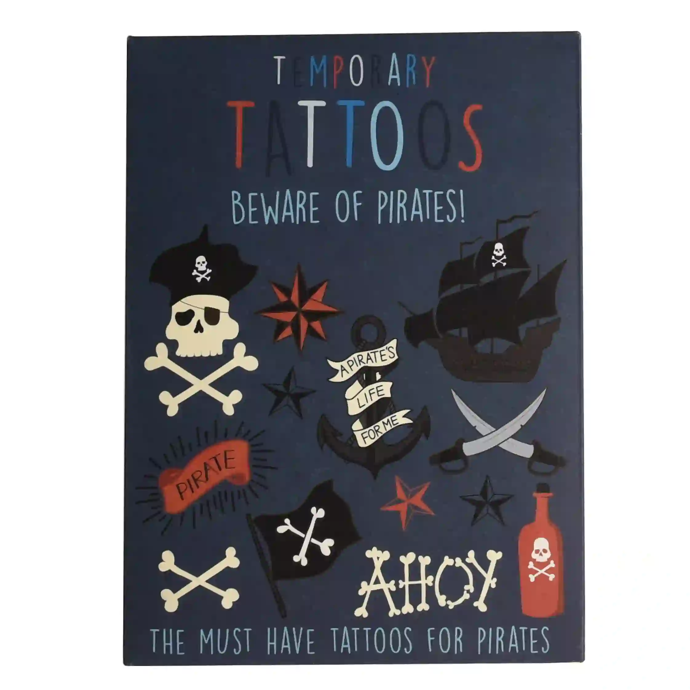 tatouages temporaires "beware of pirates"